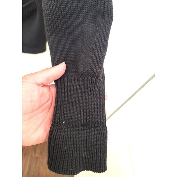 Preview Basics Y2k Black Cardigan Women's XL Ribbed Design Button Closure - Picture 8 of 14